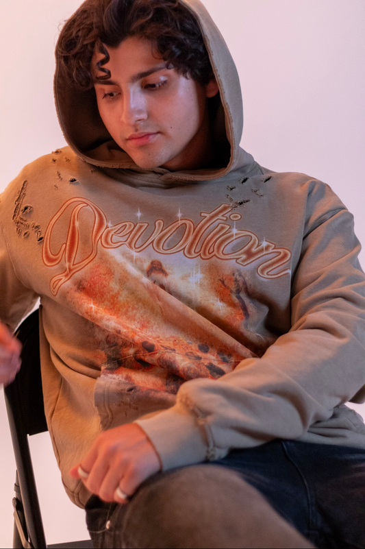 DEVOTED CHRIST HOODIE (TAN)